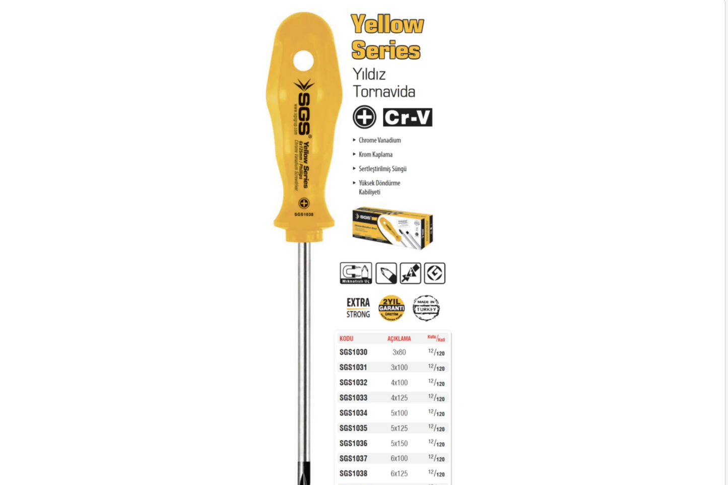 SGS YELLOW SERİES YILDIZ TORNAVİDALAR