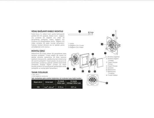 VİKO KARRE ANAHTAR (ÇERÇEVELİ)