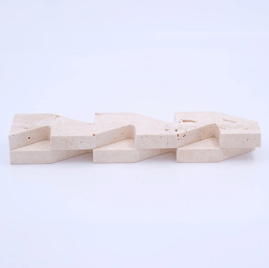 Traverten Zigzag Dekoratif Obje