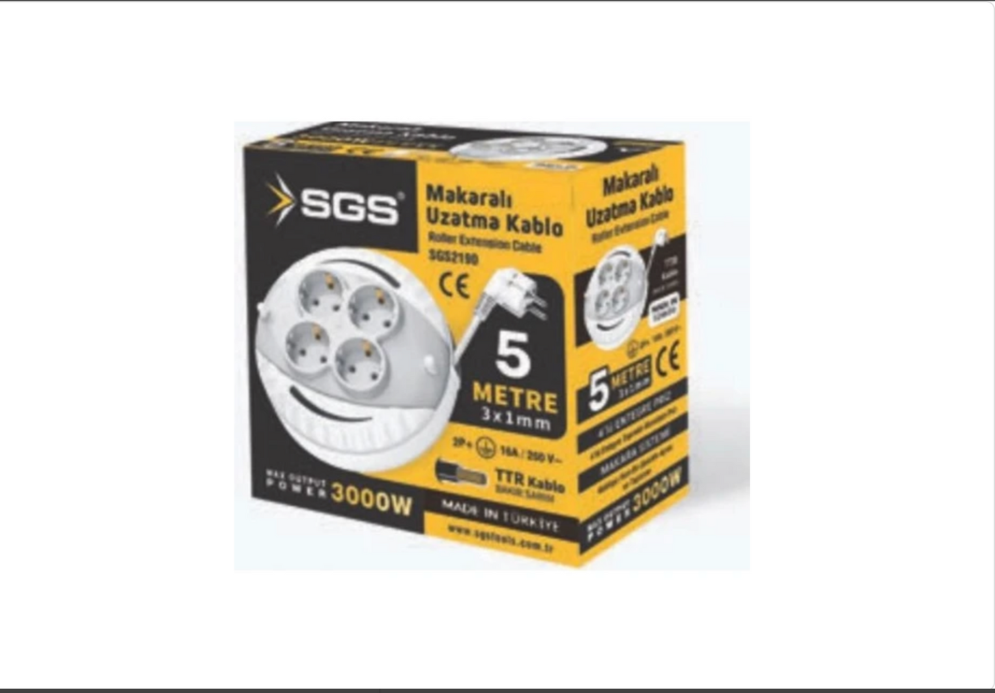 SGS 2190 PROFESYONEL UZATMA KABLOSU 3X1 5 METRE