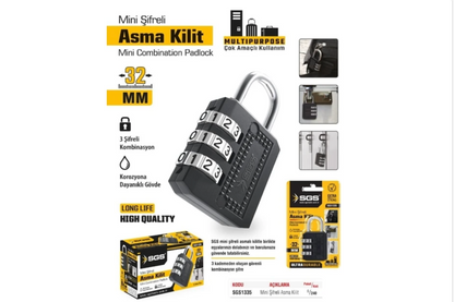 SGS 1335 ŞİFRELİ ASMA KİLİT 32 MM